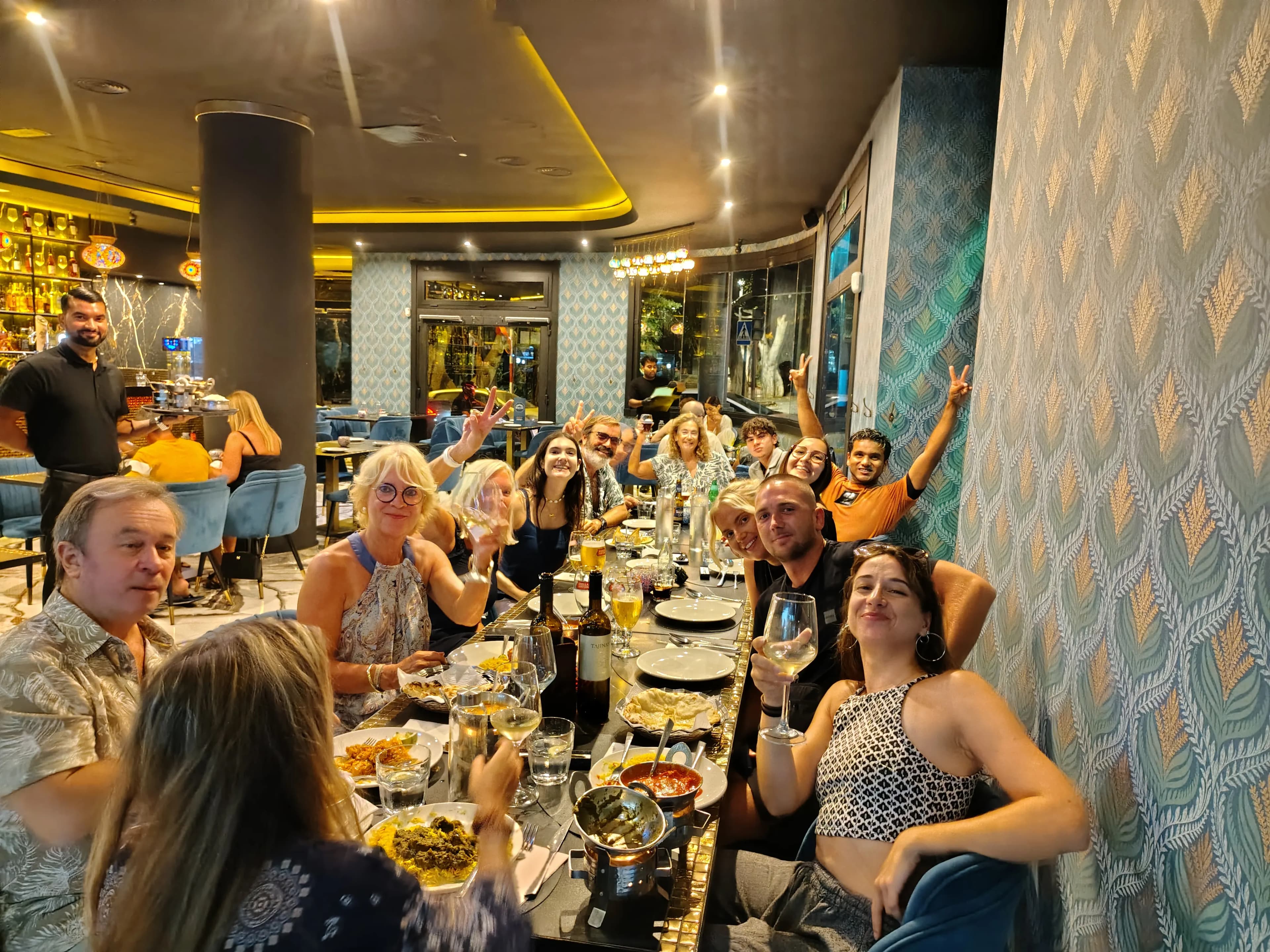 Blue Paradise colivers sharing a social dinner in Santa Cruz de Tenerife.