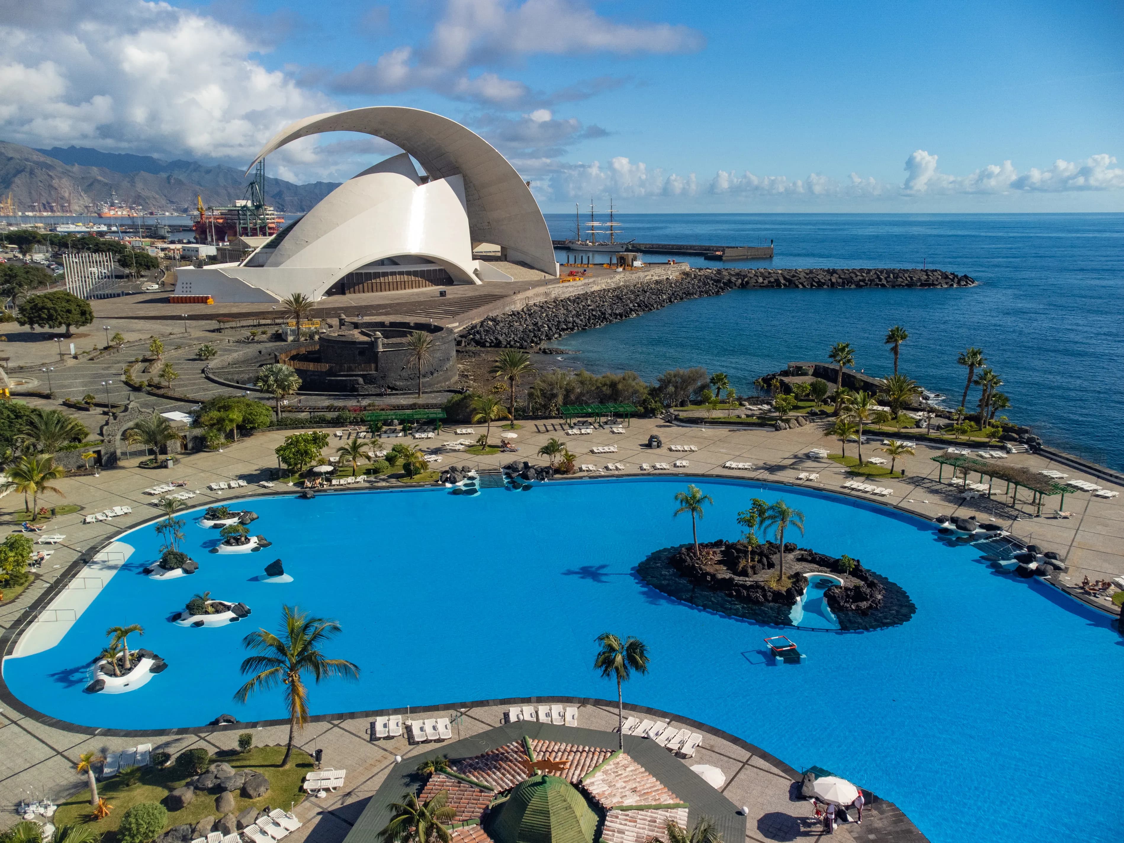 Saltwater swimming pools beside the ocean.